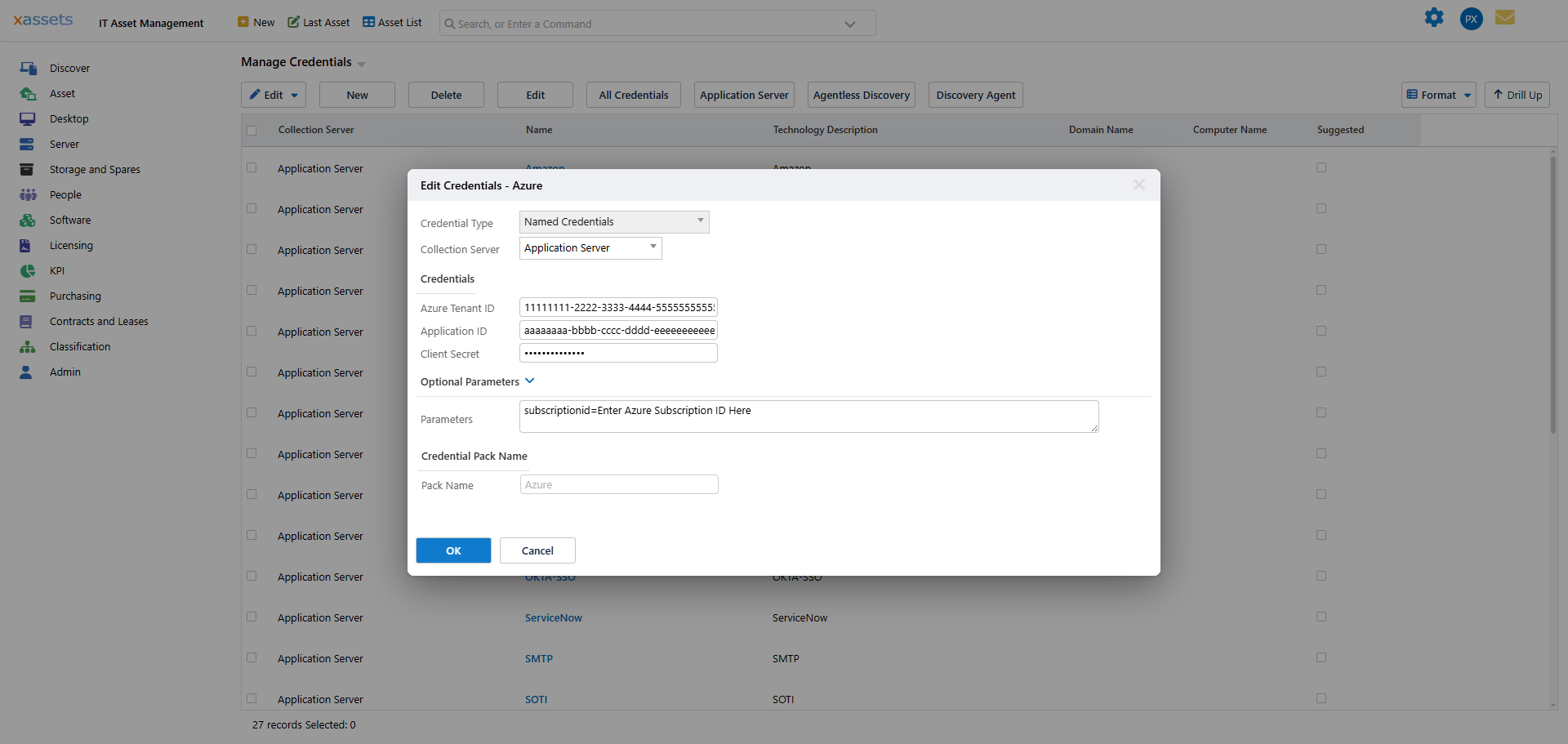 Azure credential pack