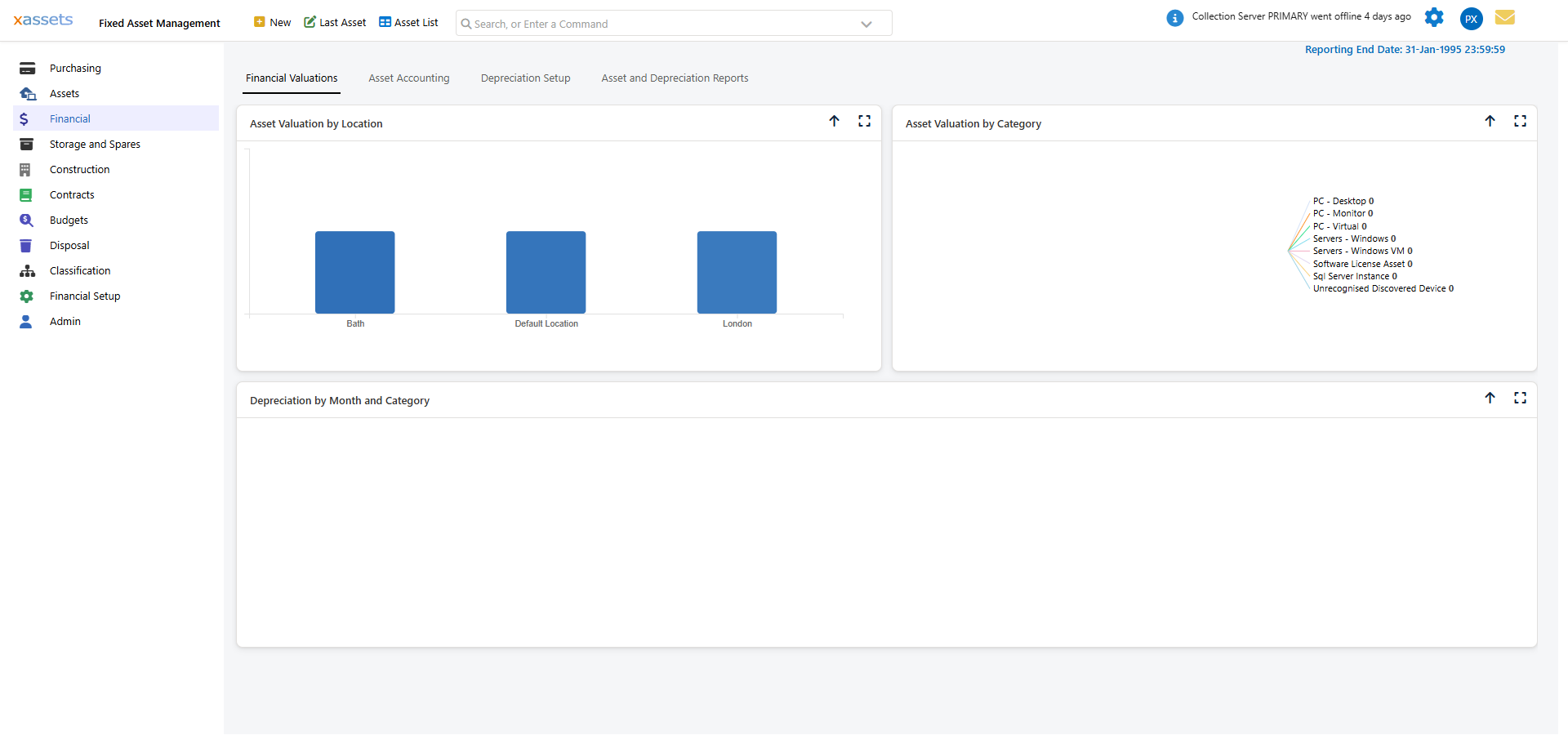 Depreciation rules list showing multiple rules with date ranges and formulae