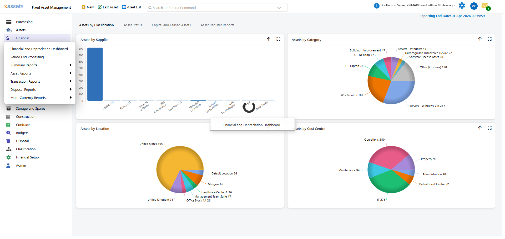 Journal Files list displayed below the period end processing options