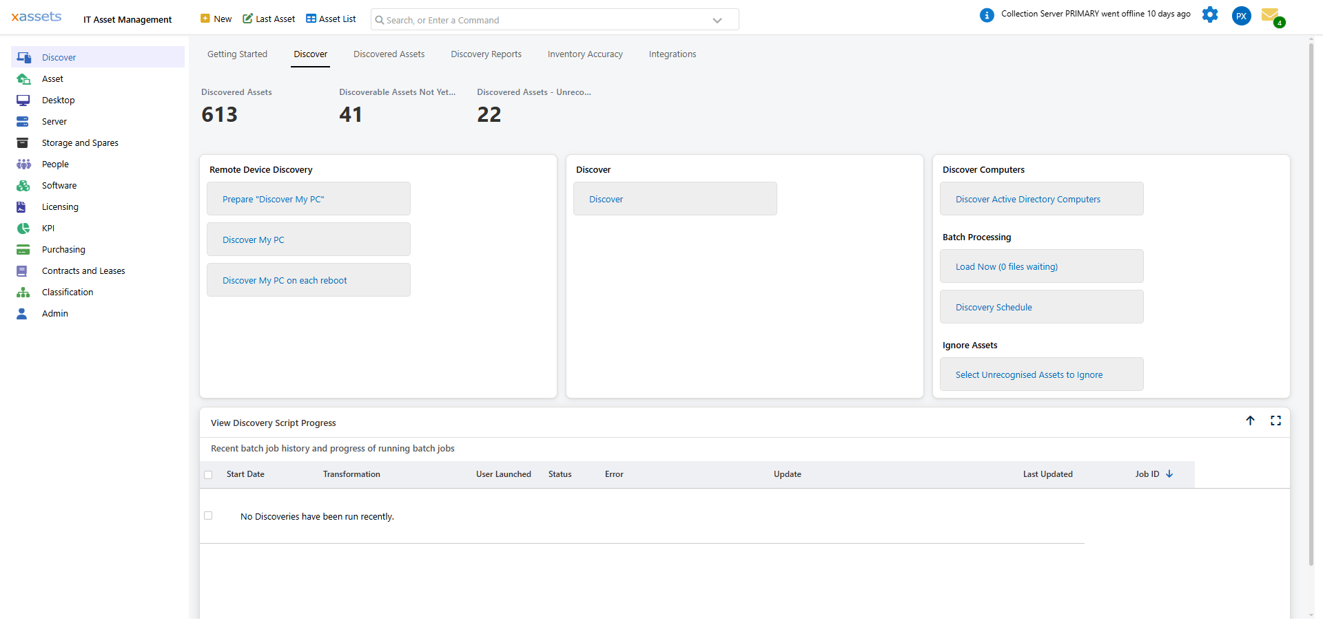 Running discovery scripts screen