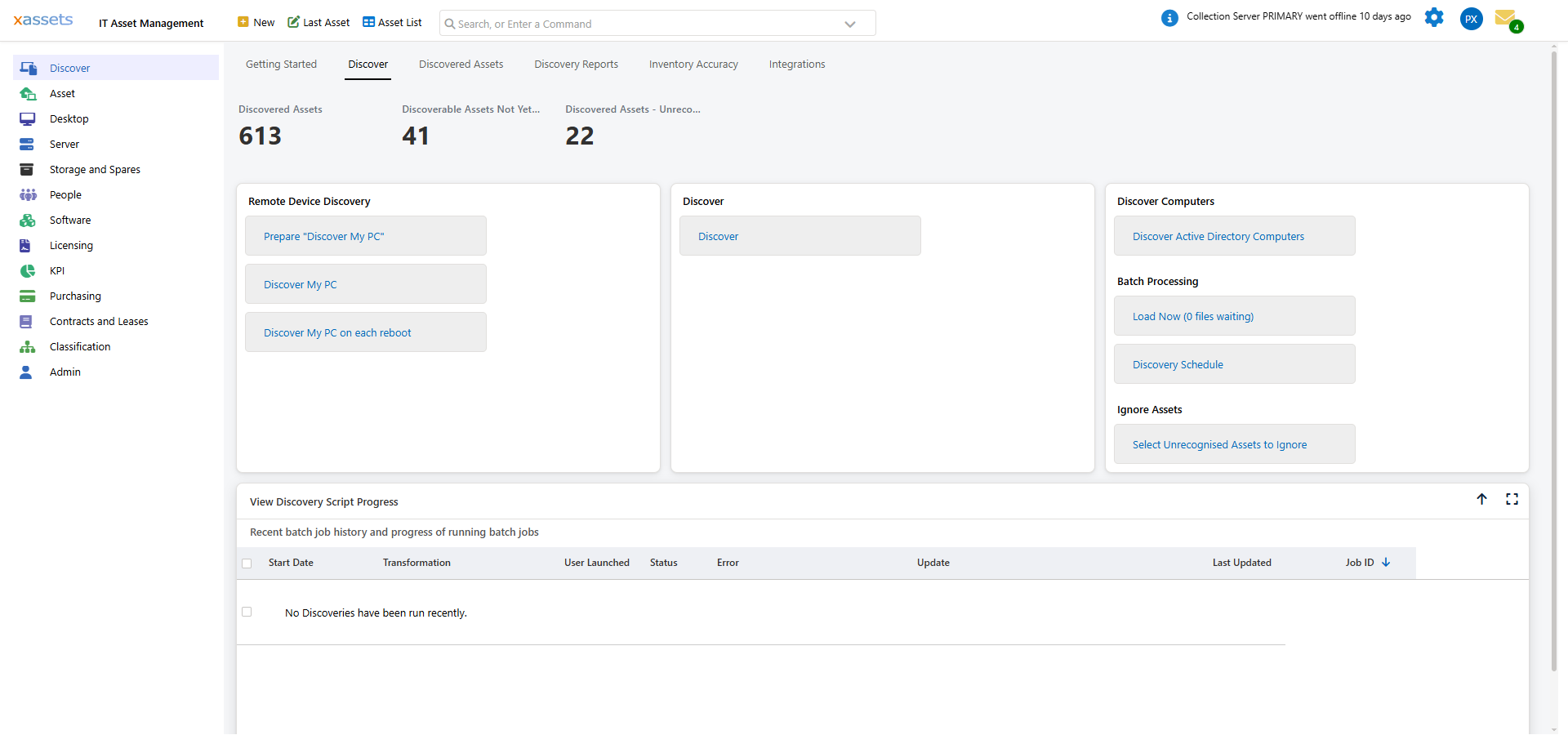 Running discovery scripts screen