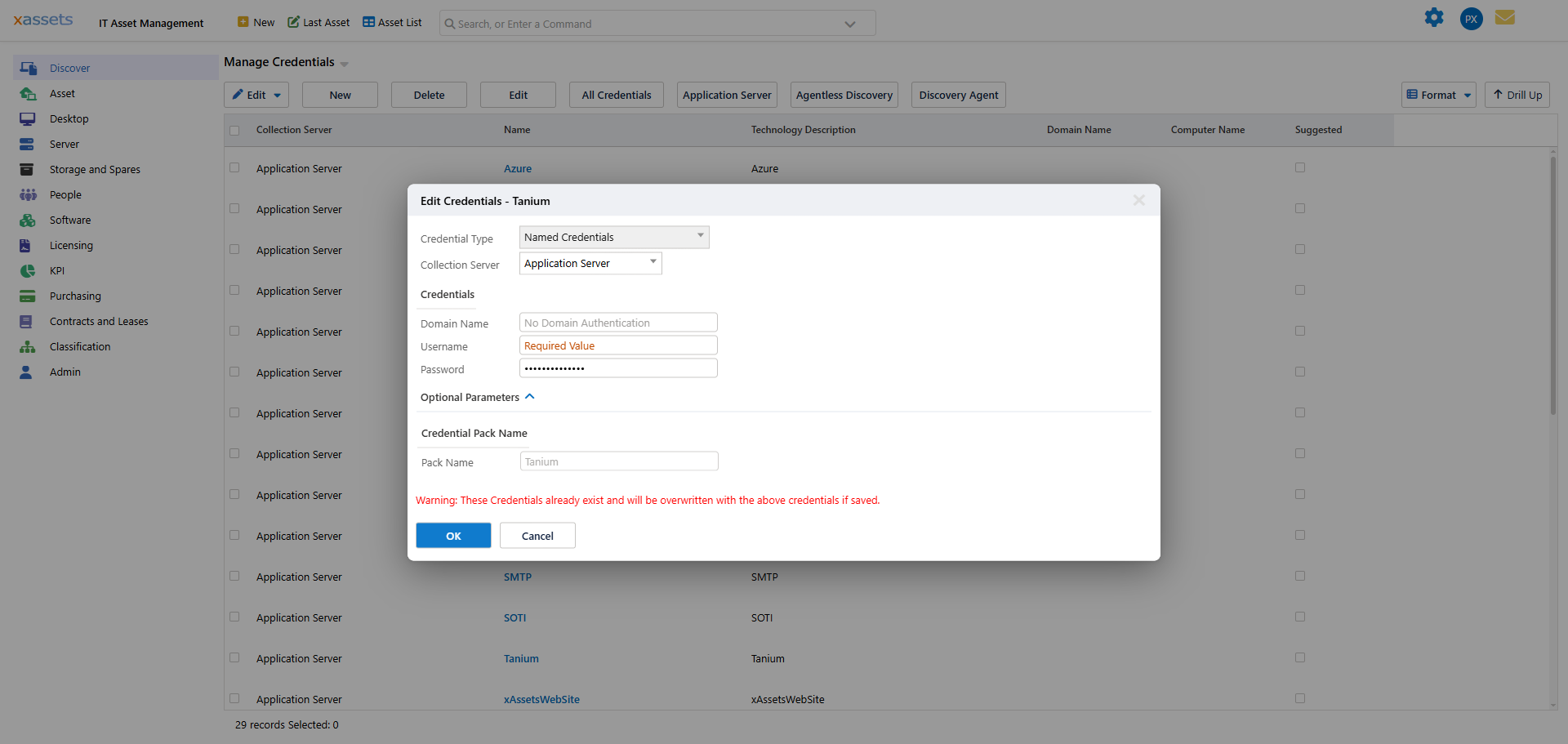 Tanium credential pack