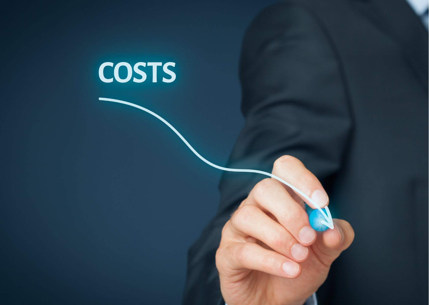 Illustration of costs as a drawn chart curve