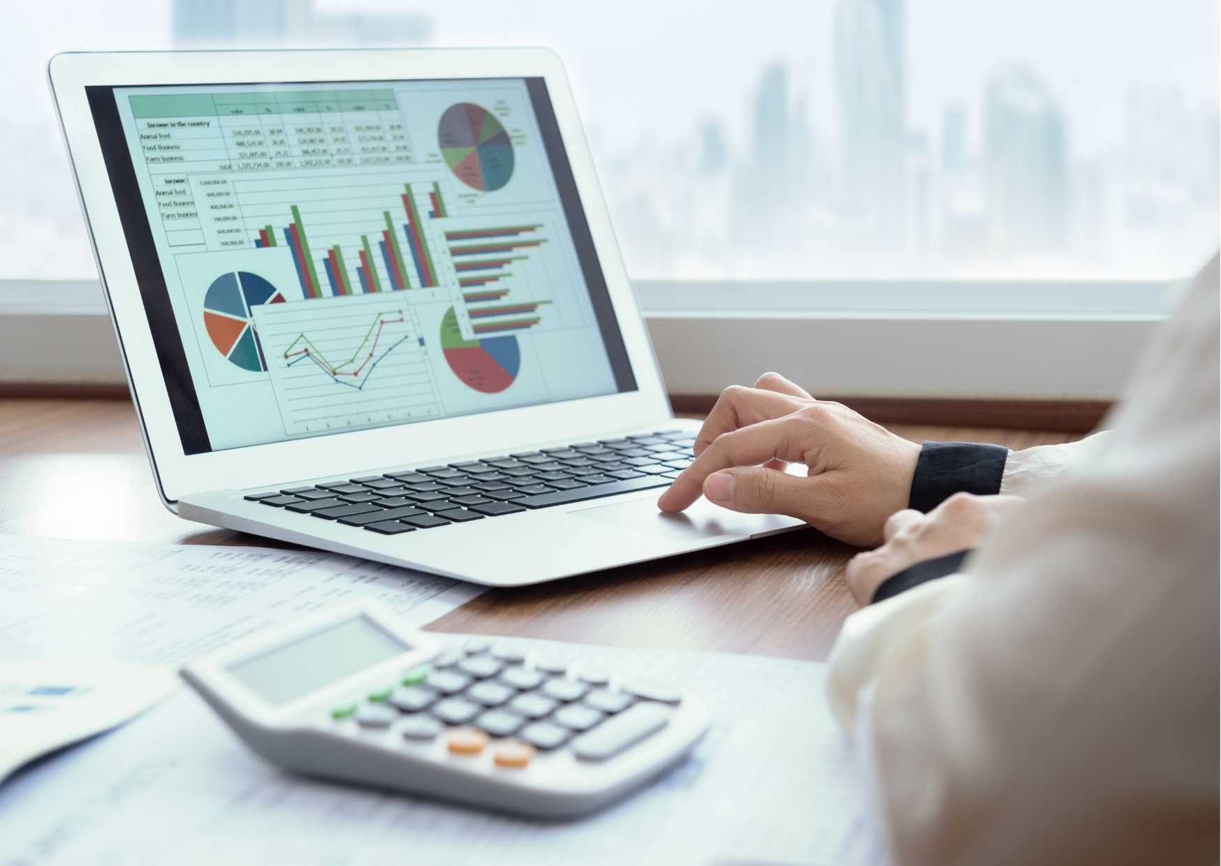 Reporting charts on a laptop