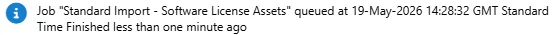Notification: Job Standard Import - Software License Assets finished less than one minute ago