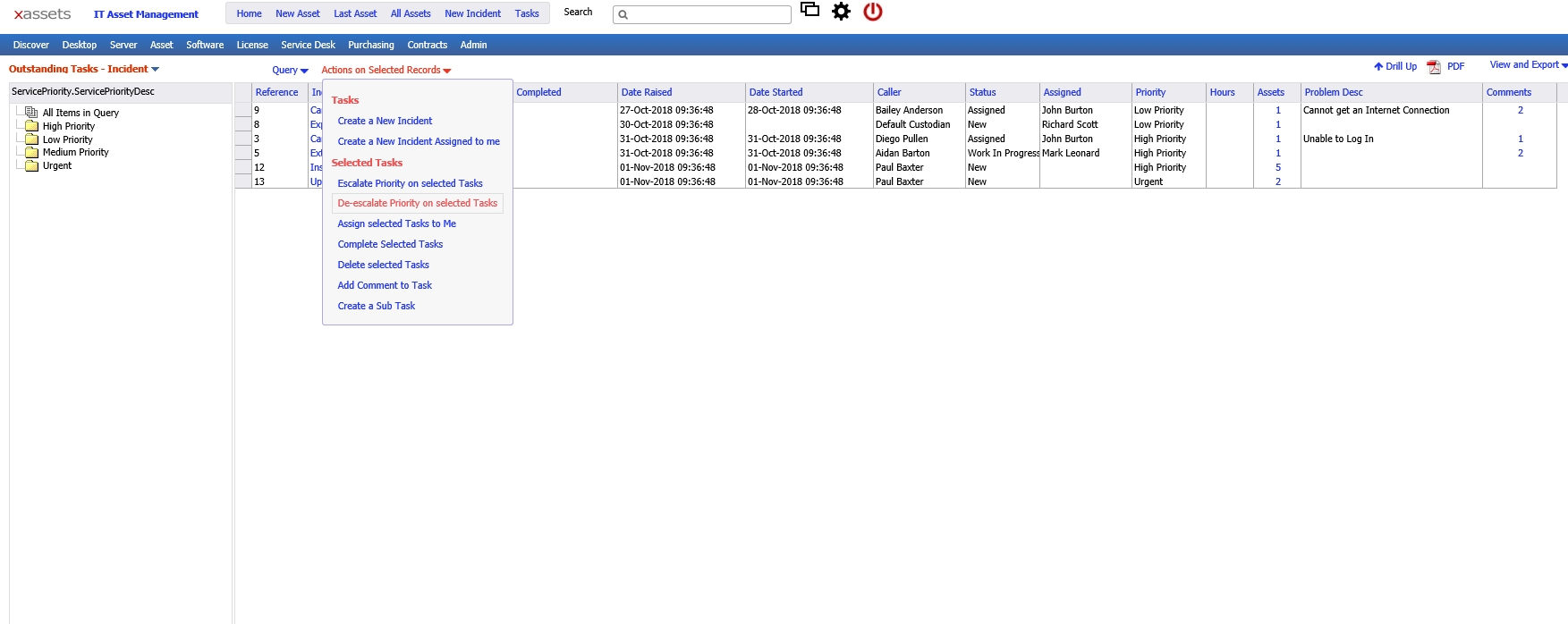 Screenshot from the xAssets product suite